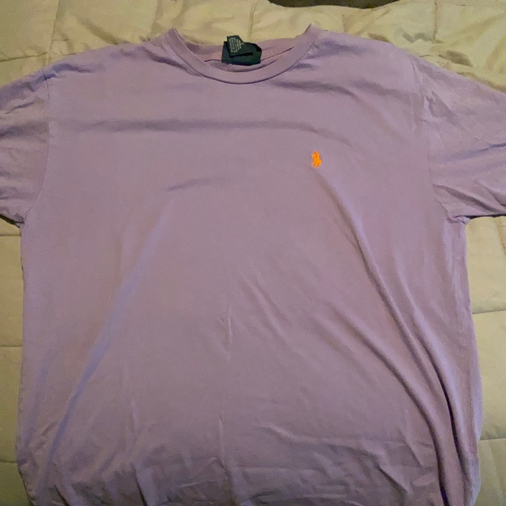 purple short sleeve polo shirt